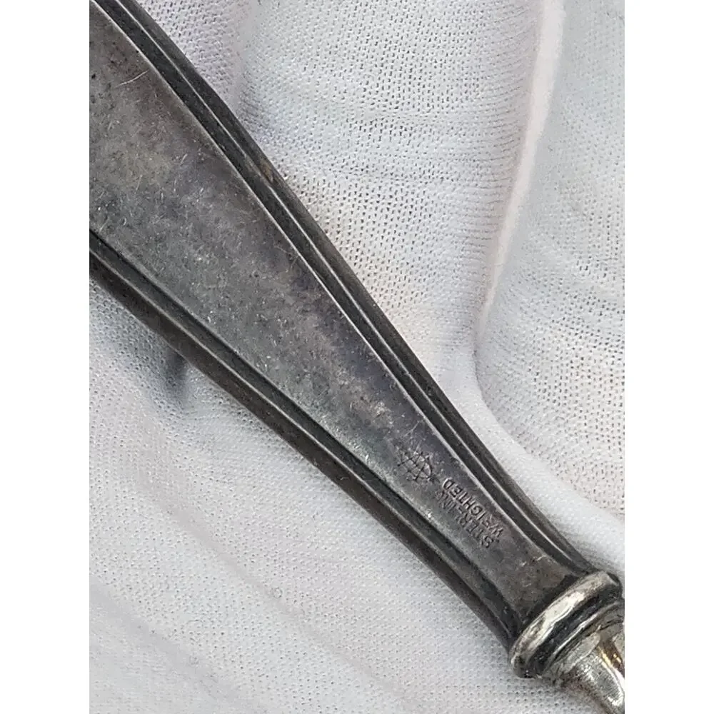 Antique 925 Weighted Silver Engraved 